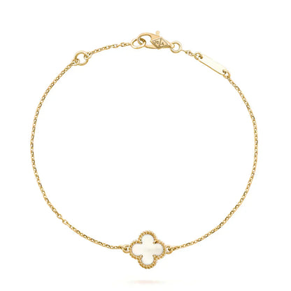 [Spark]CLOVER WHITE MOP SINGLE FLOWER BRACELET