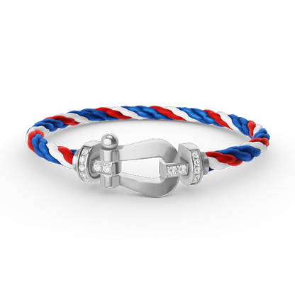 [Spark]FORCE LARGE HORSESHOE HALF DIAMOND BRACELET SILVER