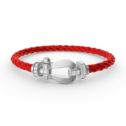 [Spark]FORCE LARGE HORSESHOE HALF DIAMOND BRACELET SILVER