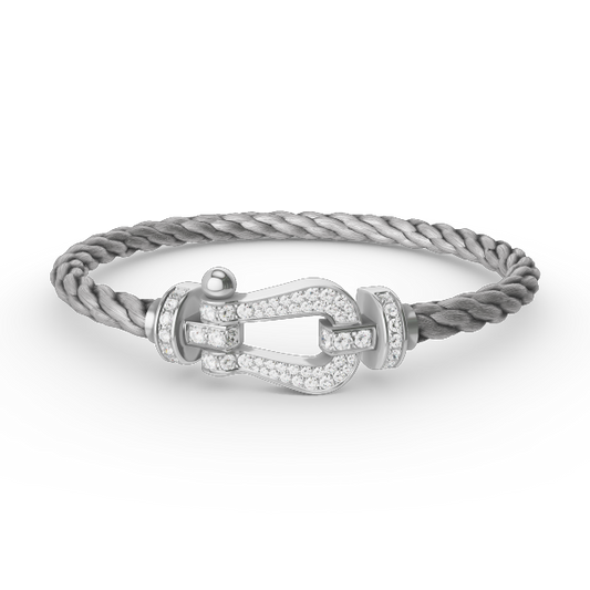 [Spark]FORCE LARGE HORSESHOE FULL DIAMOND BRACELET SILVER