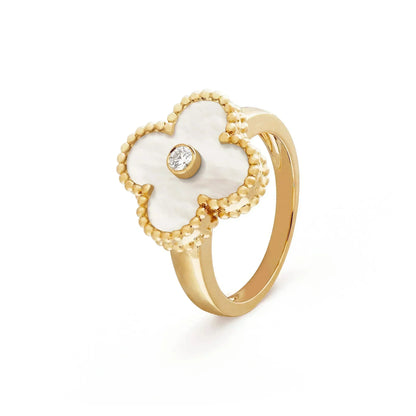 [Spark]CLOVER PINK MOP RING GOLD DIAMOND